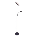 Lámpara de pie LED regulable NORA LED/25W/230V 2200/3000/4000K + LED/5W 3000K negra + mando a distancia