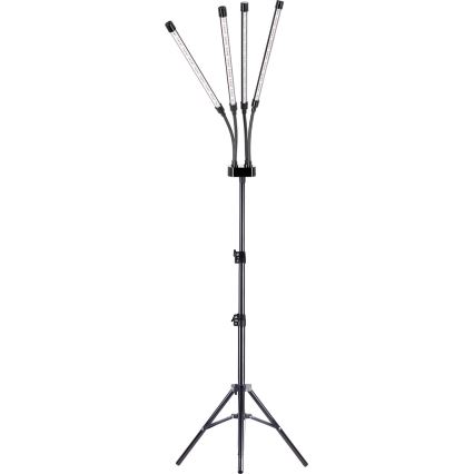 Lámpara de pie flexible LED regulable para el cultivo de plantas VITARO 4xLED/7,5W/230V negro