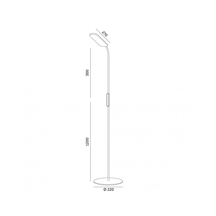 Lámpara de pie regulable LED TEILO LED/10W/230V 3000/4000/6500K blanca + mando a distancia