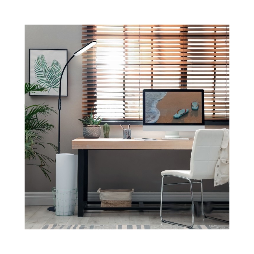 Lámpara de pie LED regulable TEILO LED/10W/230V 3000/4000/6500K negro + control remoto