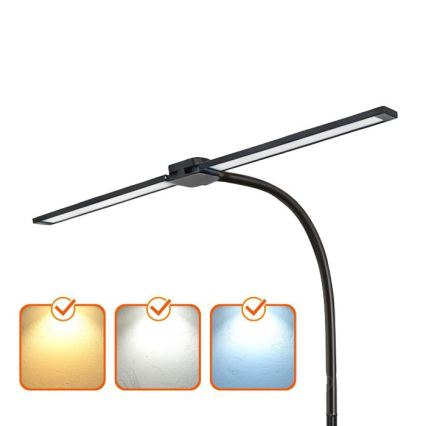 Lámpara de pie LED regulable TEILO LED/14W/230V 3000/4000/6000K negra