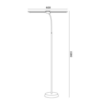 Lámpara de pie LED regulable TEILO LED/14W/230V 3000/4000/6000K negra
