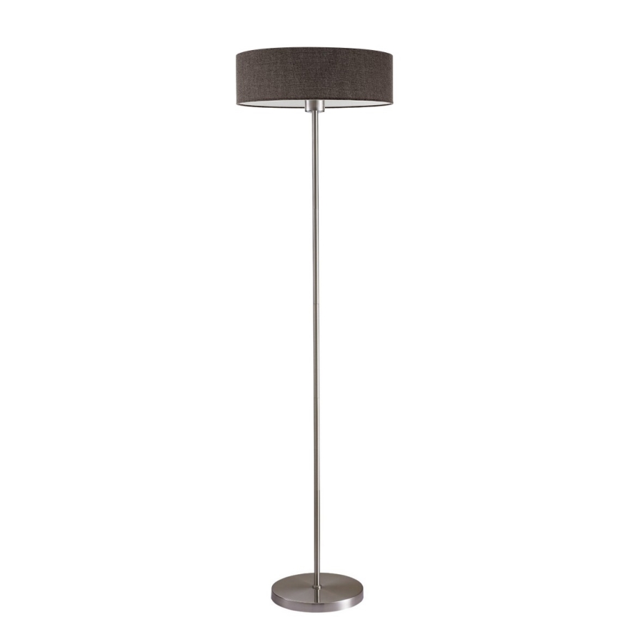Lámpara de pie LED TUNJA 1xE27/20W/230V Ø 38 cm cromo mate/marrón