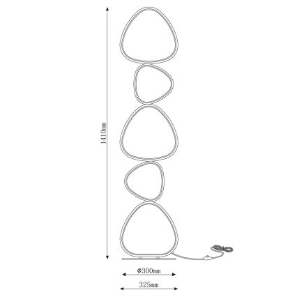 Lámpara de pie PETRA LED/48W/230V negra