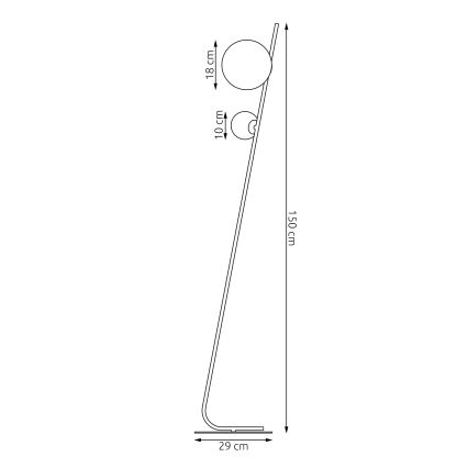 Lámpara de pie TATU 2xG9/8W/230V blanca