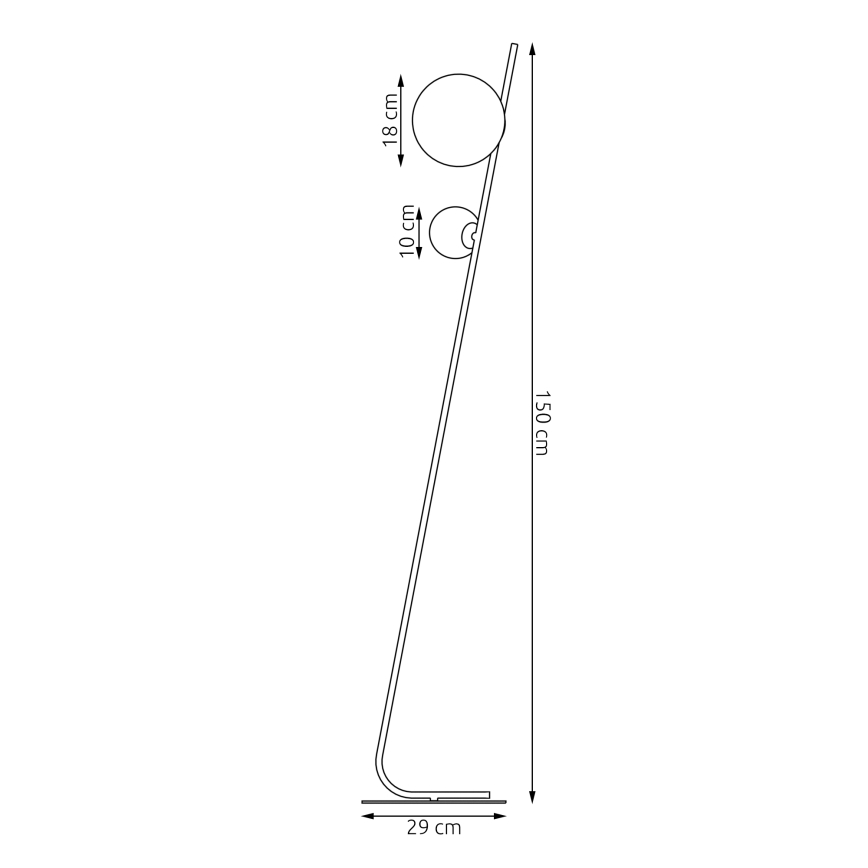 Lámpara de pie TATU 2xG9/8W/230V negra