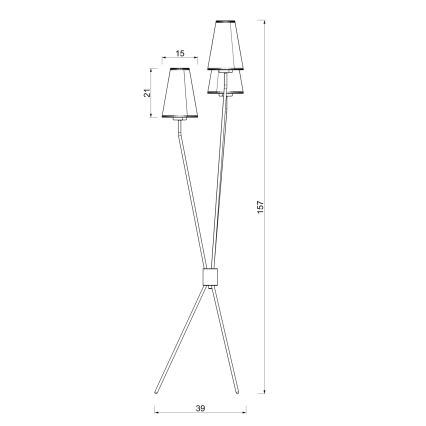 Lámpara de pie TREFOT 3xE14/15W/230V beige