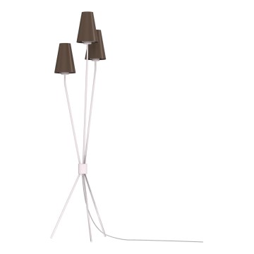Lámpara de pie TREFOT 3xE14/15W/230V marrón/crema