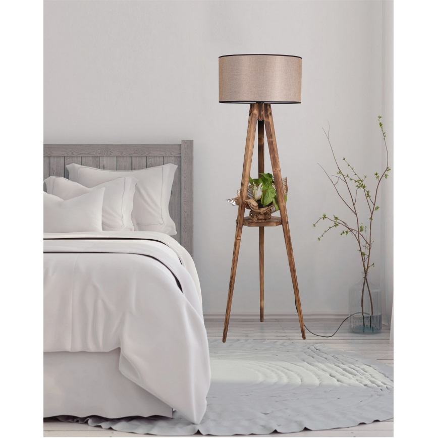 Lámpara de pie TRIPODE 1xE27/60W/230V beige/marrón