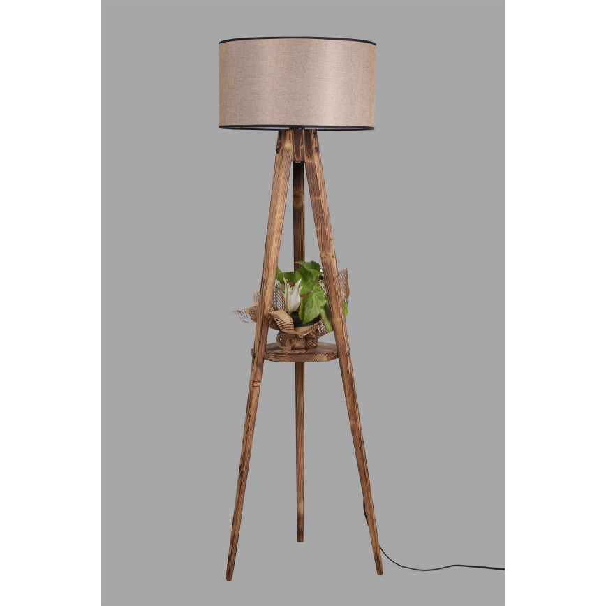 Lámpara de pie TRIPODE 1xE27/60W/230V beige/marrón