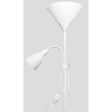 Lámpara de pie WENDY 1xE27/100W/230V + 1xE14/40W blanca