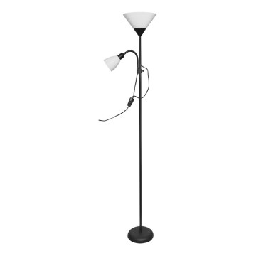 Lámpara de pie WENDY 1xE27/100W/230V + 1xE14/40W negra