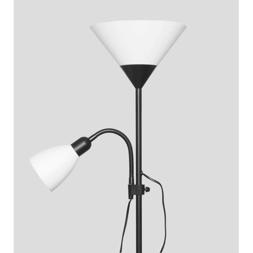 Lámpara de pie WENDY 1xE27/100W/230V + 1xE14/40W negra