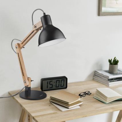 Lámpara de sobremesa 1xE27/40W/230V negra