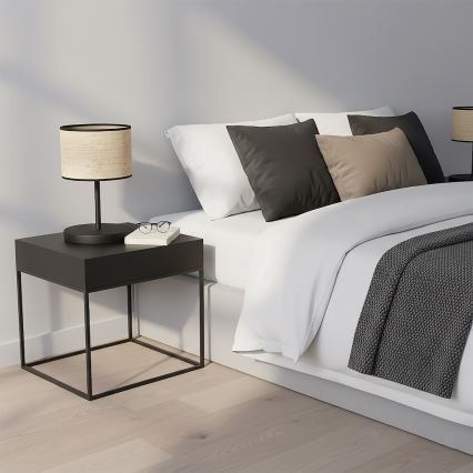 Lámpara de sobremesa ECO 1xE27/15W/230V beige/ratán