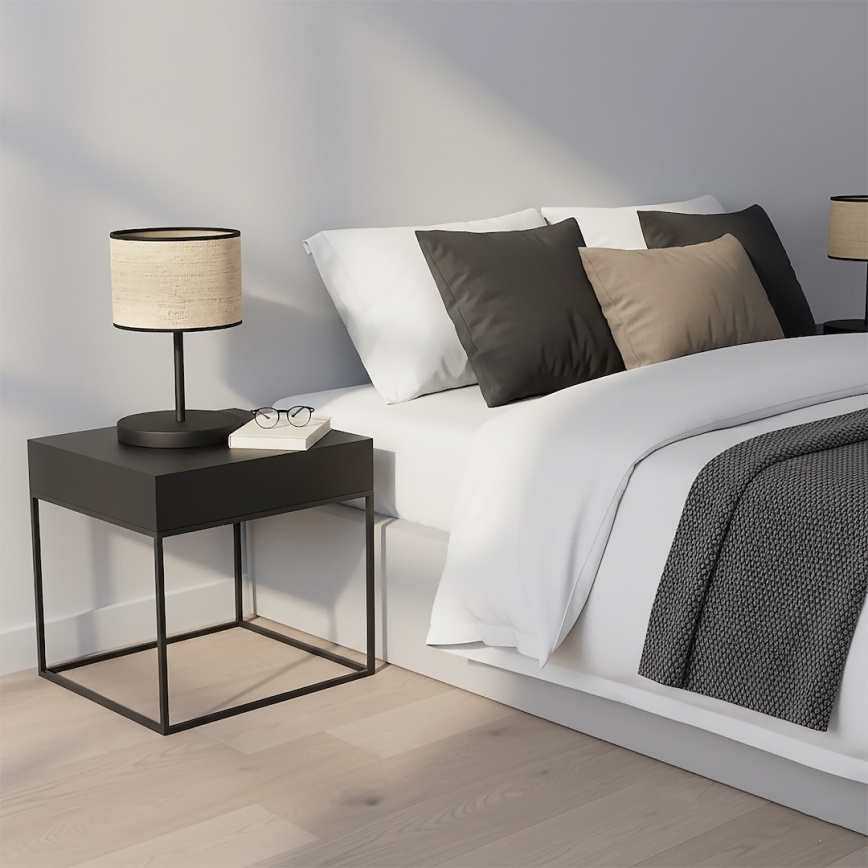 Lámpara de sobremesa ECO 1xE27/15W/230V beige/ratán