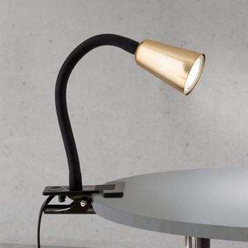 Lámpara de sobremesa flexible con clip DOTTY 1xGU10/10W/230V latón/negro