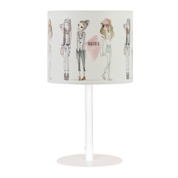 Lámpara de sobremesa infantil GIRLS VIBES 1xE27/60W/230V, diámetro 18 cm, para niñas