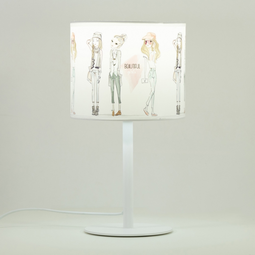 Lámpara de sobremesa infantil GIRLS VIBES 1xE27/60W/230V, diámetro 18 cm, para niñas
