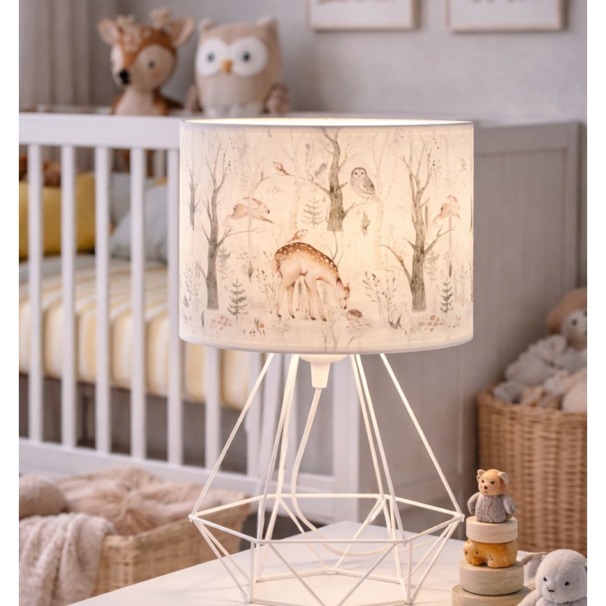 Lámpara de sobremesa infantil KIDS ROOM 1xE27/60W/230V Ø 18 cm con motivos de animales