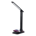 Lámpara de sobremesa LED regulable con carga inalámbrica Qi y USB LUMI LED/7W/230V negra