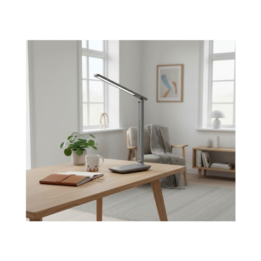 Lámpara de sobremesa LED regulable NOBLITE N LED/7W/230V 3000/4000/6500K gris