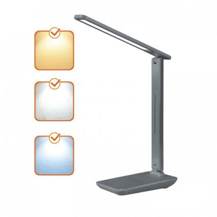 Lámpara de sobremesa LED regulable NOBLITE N LED/7W/230V 3000/4000/6500K gris