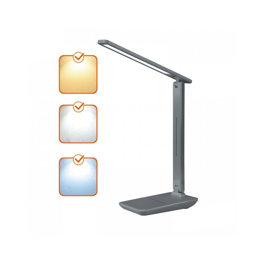 Lámpara de sobremesa LED regulable NOBLITE N LED/7W/230V 3000/4000/6500K gris