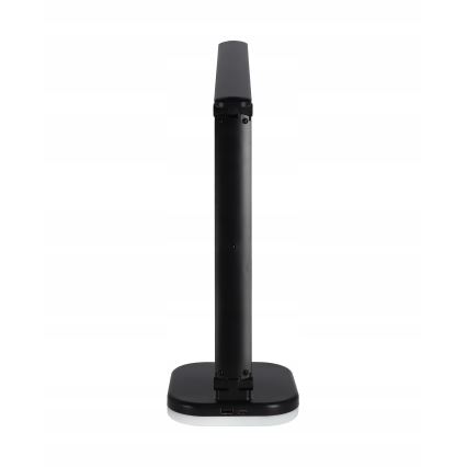 Lámpara de sobremesa LED RGBW regulable con carga inalámbrica LED/7W/5V USB negra