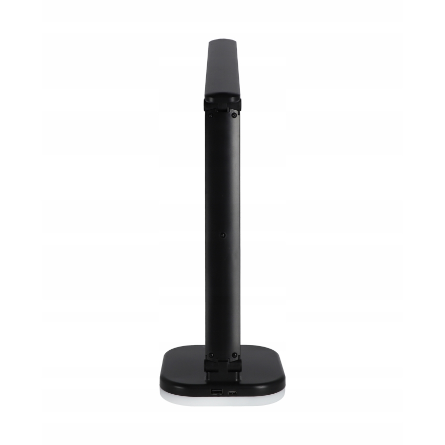 Lámpara de sobremesa LED RGBW regulable con carga inalámbrica LED/7W/5V USB negra