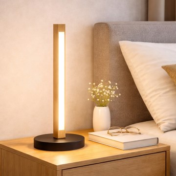 Lámpara de sobremesa LED VERDE LED/10W/230V 3000K roble/negro