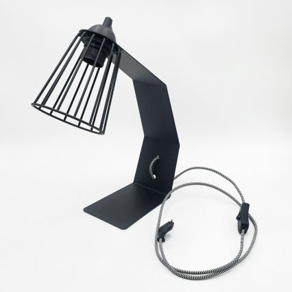 Lámpara de sobremesa NANDO 1xE27/15W/230V negra