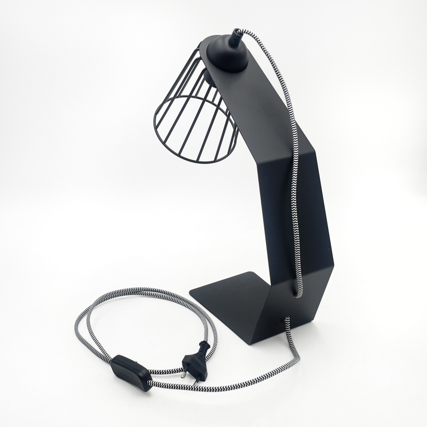 Lámpara de sobremesa NANDO 1xE27/15W/230V negra