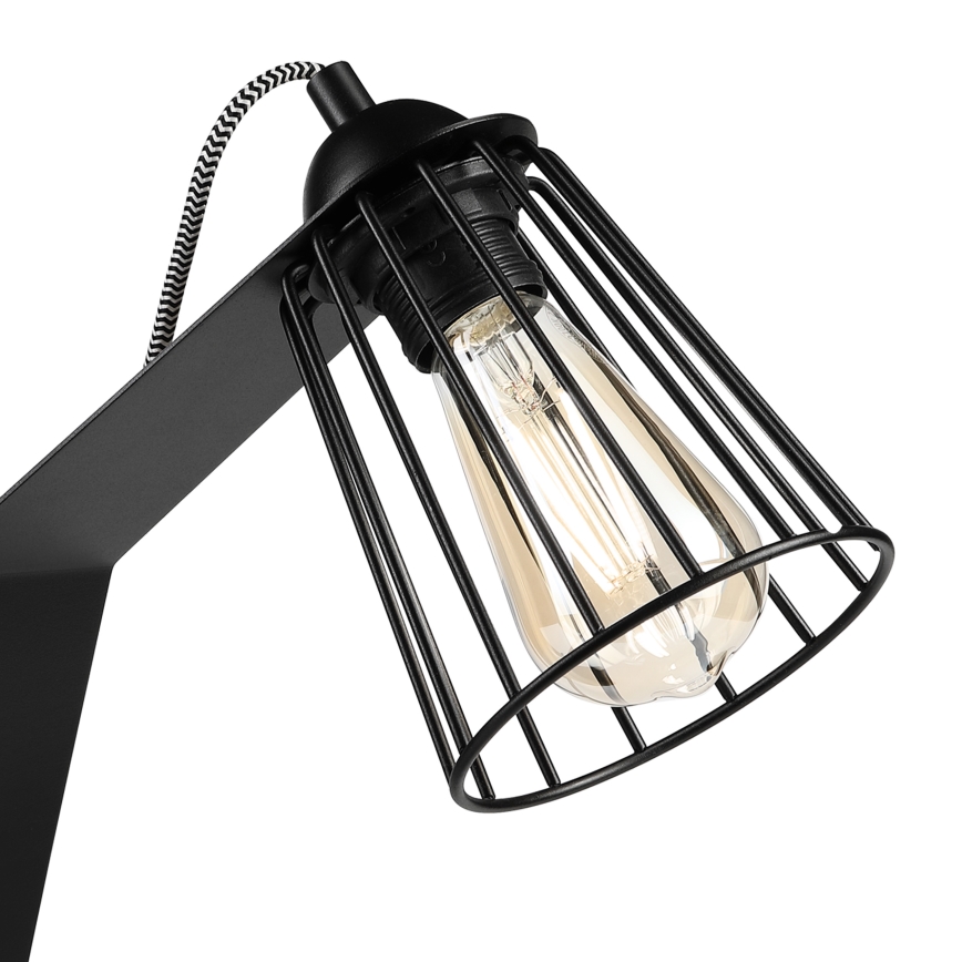 Lámpara de sobremesa NANDO 1xE27/15W/230V negra