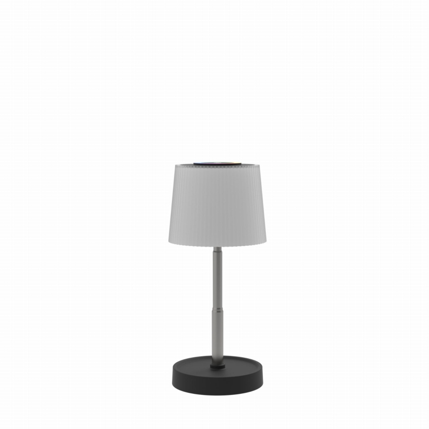 Lámpara de mesa recargable para exterior, táctil y regulable LED RGBW LED/2W/5V IP44 1200 mAh gris