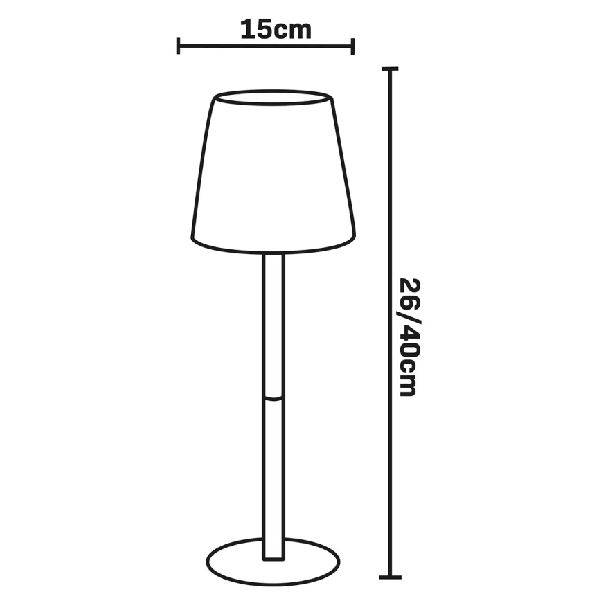 Lámpara de mesa exterior táctil regulable LED RGBW LUCIA LED/2W/5V 1800/2700/6500K 3600 mAh IP44 beige