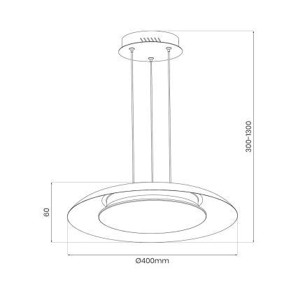 Lámpara de suspensión con cable PIATTINO LED/30W/230V 2700/3200/4000K diámetro 40 cm blanca