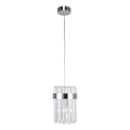 Lámpara de suspensión con cable VETRO 1xE14/10W/230V cromo brillante
