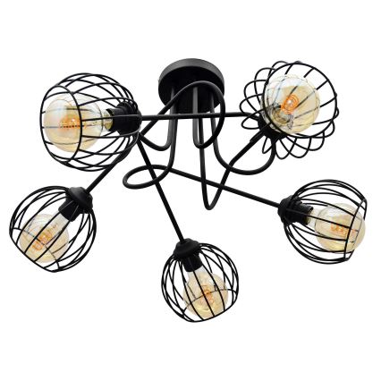Lámpara de suspensión OXFORD 5xE27/15W/230V negro