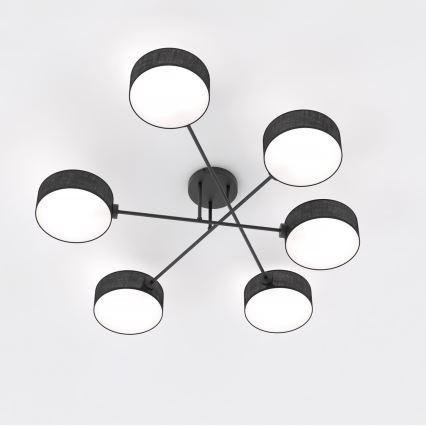 Lámpara de techo a ras MAGA 6xE14/10W/230V negra