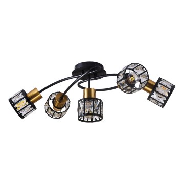 Lámpara de techo adosada ZAHARA 5xE27/10W/230V negra