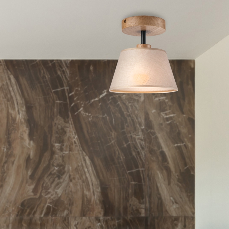 Lámpara de techo empotrada ANTONIO 1xE14/60W/230V beige/roble
