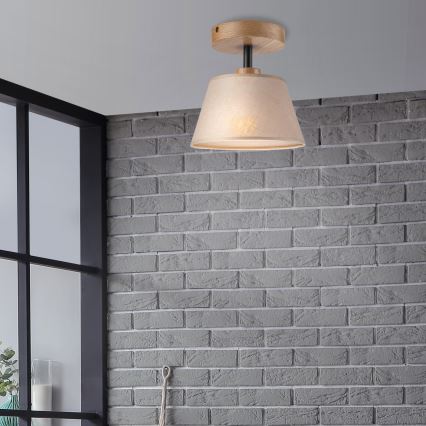 Lámpara de techo empotrada ANTONIO 1xE14/60W/230V beige/roble