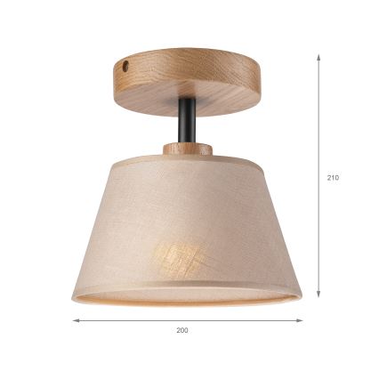 Lámpara de techo empotrada ANTONIO 1xE14/60W/230V beige/roble