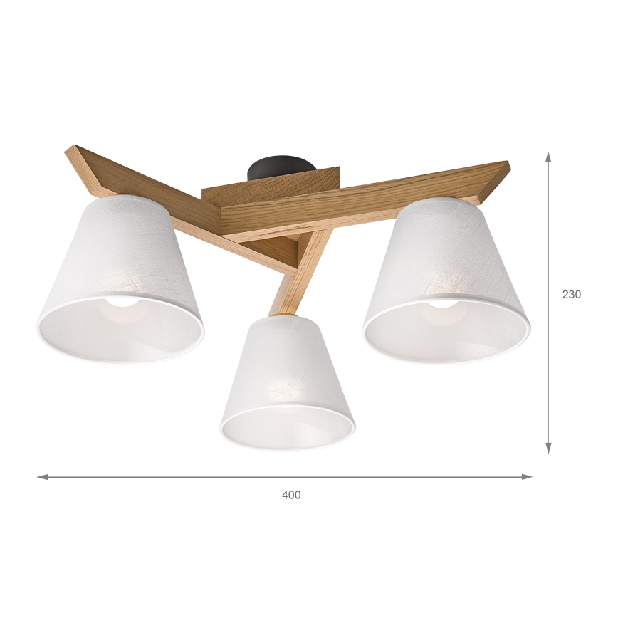 Lámpara de techo empotrada ANTONIO 3xE14/40W/230V roble