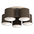 Lámpara de techo ARDEN 5xE27/15W/230V Ø 58 cm beige/marrón