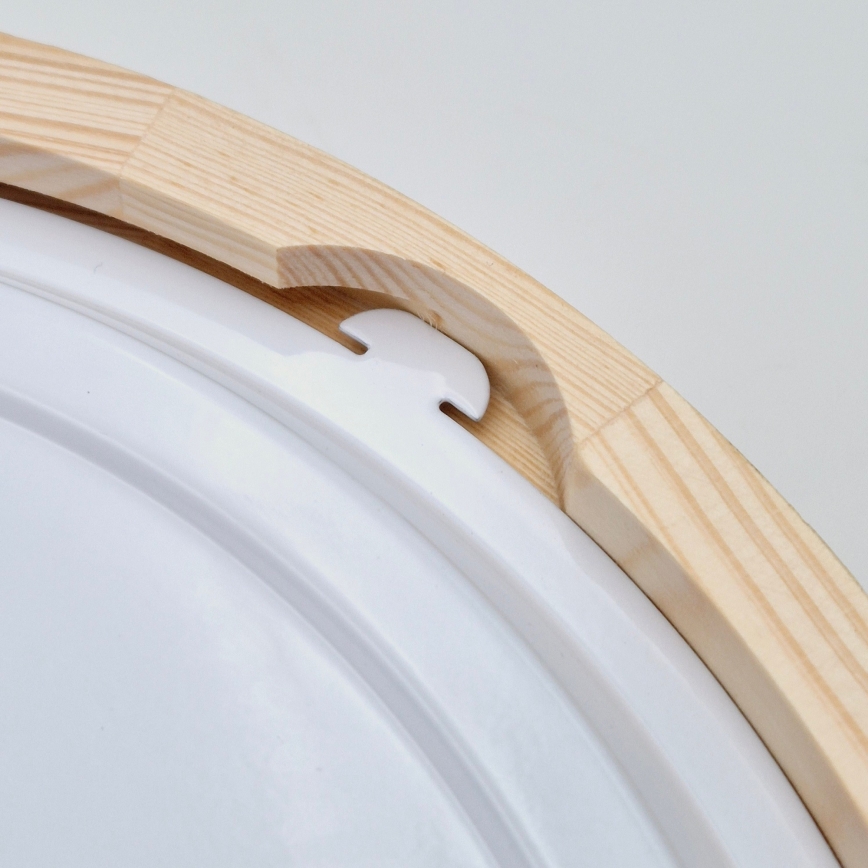 Lámpara de techo para baño NATURAL 3xE27/15W/230V IP54 pino Ø 37 cm