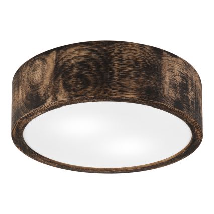 Lámpara de techo para baño OAK SMOKY 2xE27/15W/230V IP54 Ø 27,5 cm roble/marrón