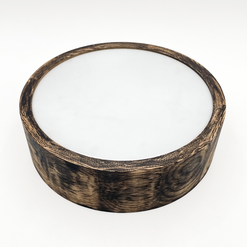 Lámpara de techo para baño OAK SMOKY 2xE27/15W/230V IP54 Ø 27,5 cm roble/marrón