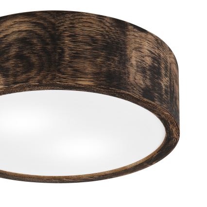 Lámpara de techo para baño OAK SMOKY 2xE27/15W/230V IP54 Ø 27,5 cm roble/marrón